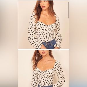 Reformation Reign Top in Ink Blot size 6 NWT